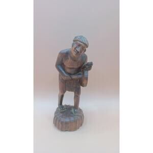 Vintage Wood Carved West African Gathering Man - Approx. 5 1/2 inches Tall